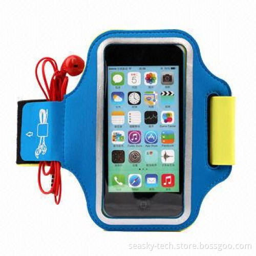 Lycra reflective hook-and-loop running mobile phone armband holder for iPhone 5/5S